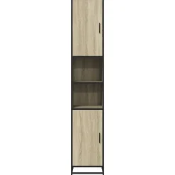 Armoire de salle de bain chêne sonoma bois d'ingénierie métal vidaXL