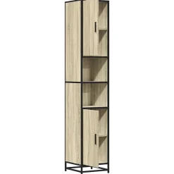 Armoire de salle de bain chêne sonoma bois d'ingénierie métal vidaXL