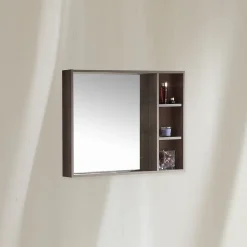 Armoire de salle de bain avec miroir chêne brun 100 cm Aquanoma