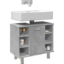Armoire de salle de bain Gris béton 60x32x53,5 cm Aggloméré vidaXL