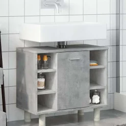 Armoire de salle de bain Gris béton 60x32x53,5 cm Aggloméré vidaXL