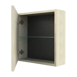 Armoire de salle de bains effet chêne l.50 x H.50 x P.17 cm, Calao