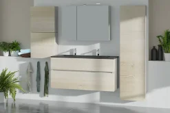 Armoire de salle de bains effet chêne l.50 x H.50 x P.17 cm, Calao