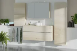 Armoire de salle de bains effet chêne l.50 x H.50 x P.17 cm, Calao