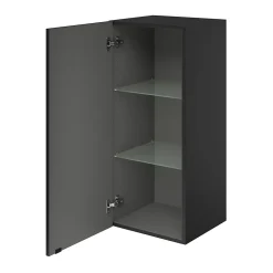 Armoire de salle de bains noir mat l.40 x H.90 x P.36 cm, GoodHome Imandra