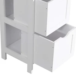 Armoire de Salle de Bains en MDF Blanc avec 2 Tiroirs 1 étagère Rebecca Mobili