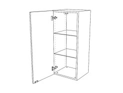 Armoire de salle de bains gris brillant l.40 x H.90 x P.36 cm, GoodHome Imandra