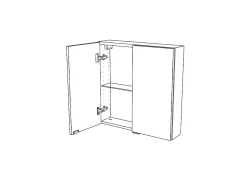 Armoire de salle de bains faible profondeur gris brillant l.60 x H.60 x P.15 cm, GoodHome Imandra