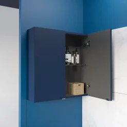 Armoire de salle de bains faible profondeur bleu nuit mat l.60 x H.60 x P.15 cm, GoodHome Imandra