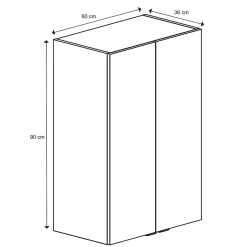 Armoire de salle de bains gris brillant l.60 x H.90 x P.36 cm, GoodHome Imandra