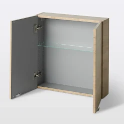 Armoire de salle de bains faible profondeur effet chêne l.60 x H.60 x P.15 cm, GoodHome Imandra