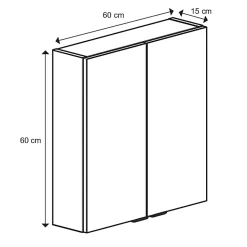 Armoire de salle de bains faible profondeur effet chêne l.60 x H.60 x P.15 cm, GoodHome Imandra