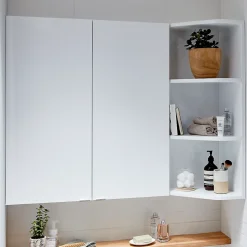 Armoire de salle de bains faible profondeur blanc brillant l.40 x H.90 x P.15 cm, GoodHome Imandra