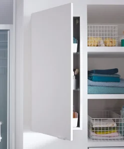 Armoire de salle de bains faible profondeur blanc brillant l.40 x H.90 x P.15 cm, GoodHome Imandra