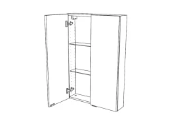 Armoire de salle de bains faible profondeur gris brillant l.60 x H.90 x P.15 cm, GoodHome Imandra