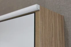 Armoire de salle de bains lumineuse LED avec miroir effet bois l.120 x H.70 x P.18 cm, Decotec Havana