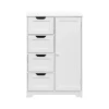 Armoire de Salle de Bains 4 Tiroirs 1 Porte en MDF Blanc Rebecca Mobili