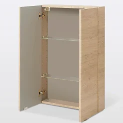 Armoire de salle de bains faible profondeur effet chêne l.60 x H.90 x P.15 cm, GoodHome Imandra
