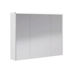 Armoire de salle de bains éclairante avec miroir Archi blanc mat 90 cm
