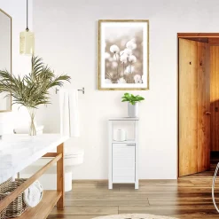 Armoire de Salle de Bains à Portes MDF Blanc Peu Encombrante Rebecca Mobili