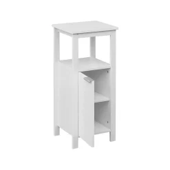 Armoire de Salle de Bains à Portes MDF Blanc Peu Encombrante Rebecca Mobili