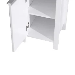 Armoire de Salle de Bains à Portes MDF Blanc Peu Encombrante Rebecca Mobili