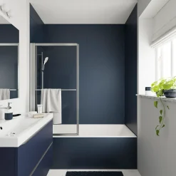 Armoire de salle de bains faible profondeur bleu nuit mat l.40 x H.90 x P.15 cm, GoodHome Imandra