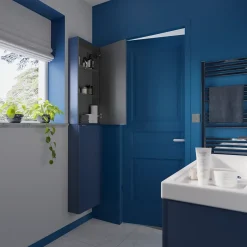 Armoire de salle de bains faible profondeur bleu nuit mat l.40 x H.90 x P.15 cm, GoodHome Imandra