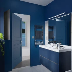 Armoire de salle de bains faible profondeur bleu nuit mat l.40 x H.90 x P.15 cm, GoodHome Imandra
