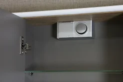 Armoire de salle de bains lumineuse LED avec miroir effet bois l.90 x H.70 x P.18 cm, Decotec Havana