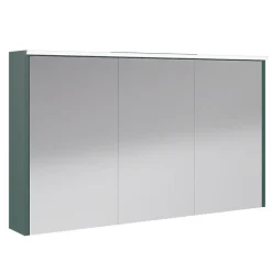 Armoire de salle de bains éclairante LED vert toundra avec miroir l.120 x H.70 x P.18 cm, Decotec Archi