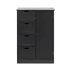 Armoire de Salle de Bains 4 Tiroirs 1 Porte en MDF Noir Rebecca Mobili