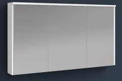 Armoire de salle de bains éclairante avec miroir Archi blanc mat 120 cm