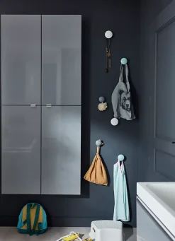Armoire de salle de bains faible profondeur gris brillant l.40 x H.90 x P.15 cm, GoodHome Imandra