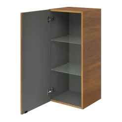 Armoire de salle de bains effet noyer l.40 x H.90 x P.36 cm, GoodHome Imandra