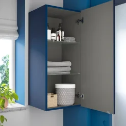 Armoire de salle de bains bleu nuit mat l.40 x H.90 x P.36 cm, GoodHome Imandra