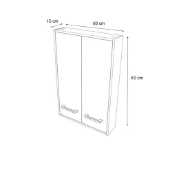Armoire de salle de bains faible profondeur GoodHome Ladoga blanc L. 60 x H. 90 x P. 15 cm