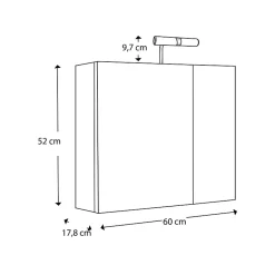 Armoire de toilette 60 cm éclairante Kle'o blanc mat