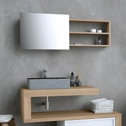 Armoire de toilette 100 cm en Chêne naturel - Hémi