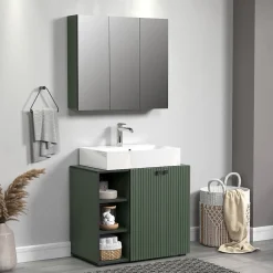 Armoire de toilette 3 portes miroir L90 cm - PUREBLISS
