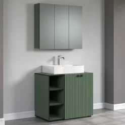 Armoire de toilette 3 portes miroir L90 cm - PUREBLISS