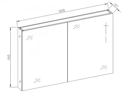 Armoire de toilette aluminium 2 portes- miroir à l'intérieur et à l'extérieur - 100x66x12cm