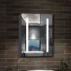 Armoire de toilette avec Miroir LED Anti-Buée, Éclairage 3 Couleurs et Prise Rasoir, Anthracite, 60x70 cm, AICA Sanitaire