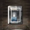 Armoire de toilette avec Miroir LED Anti-Buée, Blanc 60x70 cm, Éclairage 3 Couleurs et Prise Rasoir, AICA Sanitaire