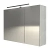 Armoire de toilette avec miroir effet chêne clair l.90 cm, Calao