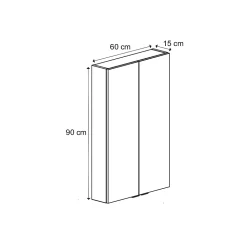 Armoire de toilette avec miroir l.60 x H.90 x P.15 cm, GoodHome Imandra