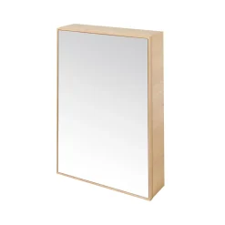 Armoire de toilette avec miroir l.50 x H.70 x P.15 cm, placage chêne, GoodHome Avela
