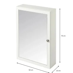 Armoire de toilette blanc mat l.50 x H.70 x P.15 cm, GoodHome Perma