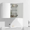 Armoire de toilette bloc-miroir SIENA largeur 80 cm blanc laque