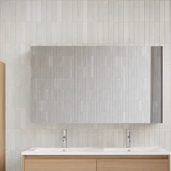 Armoire de toilette bloc-miroir FORTINA largeur 120 cm chêne clair